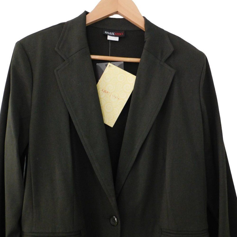 Vtg‎ Skirt Suit Long Skirt Blazer Olive Green Sz 12 Modern size 6 Y2K Dead Stock - Picture 2 of 8